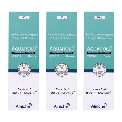 Aquahold Skin Hydration & Moisturizer Cream – 100gm | With Squalene, Aloe Vera, Jojoba Oil & Vitamin E | Long-Lasting Hydration for Dry Skin
