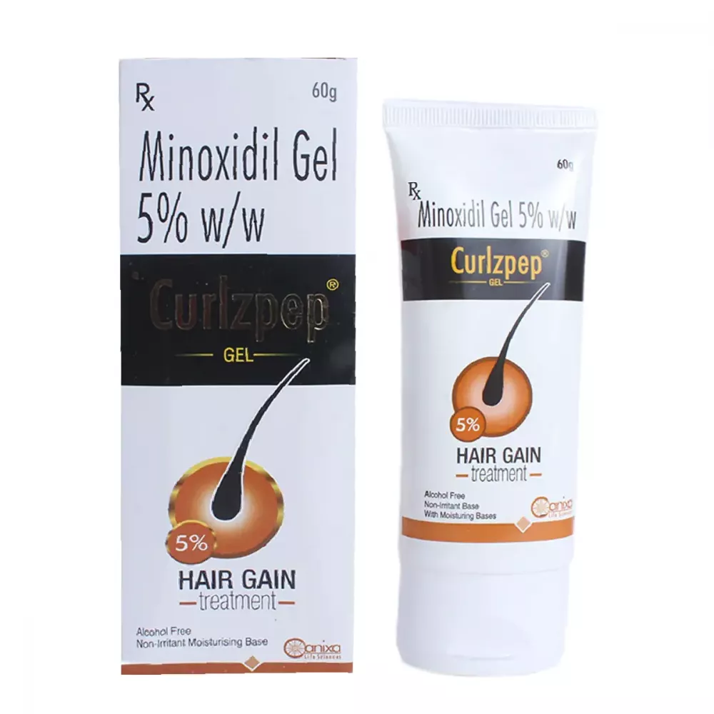 curlzpep gel – 5% minoxidil | alcohol-free hair growth treatment | 60g
