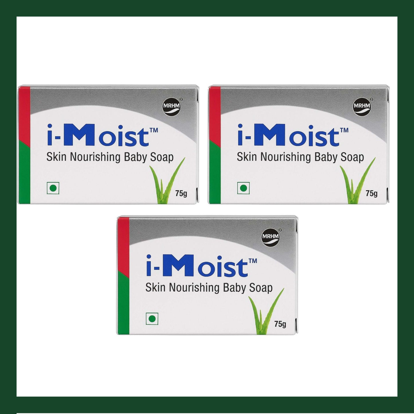 i-moist™ baby soap(pack of - 3) | nourishing gentle cleanser for babies with milk & almond proteins – 75g