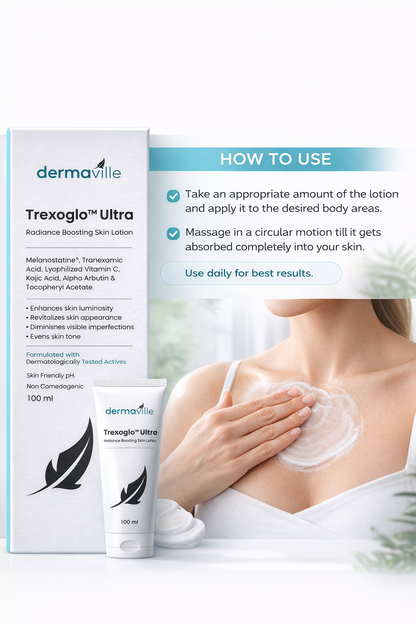 Trexoglo Ultra – Radiance Boosting Skin Lotion with Tranexamic Acid, Vitamin C & Alpha Arbutin – 100ml