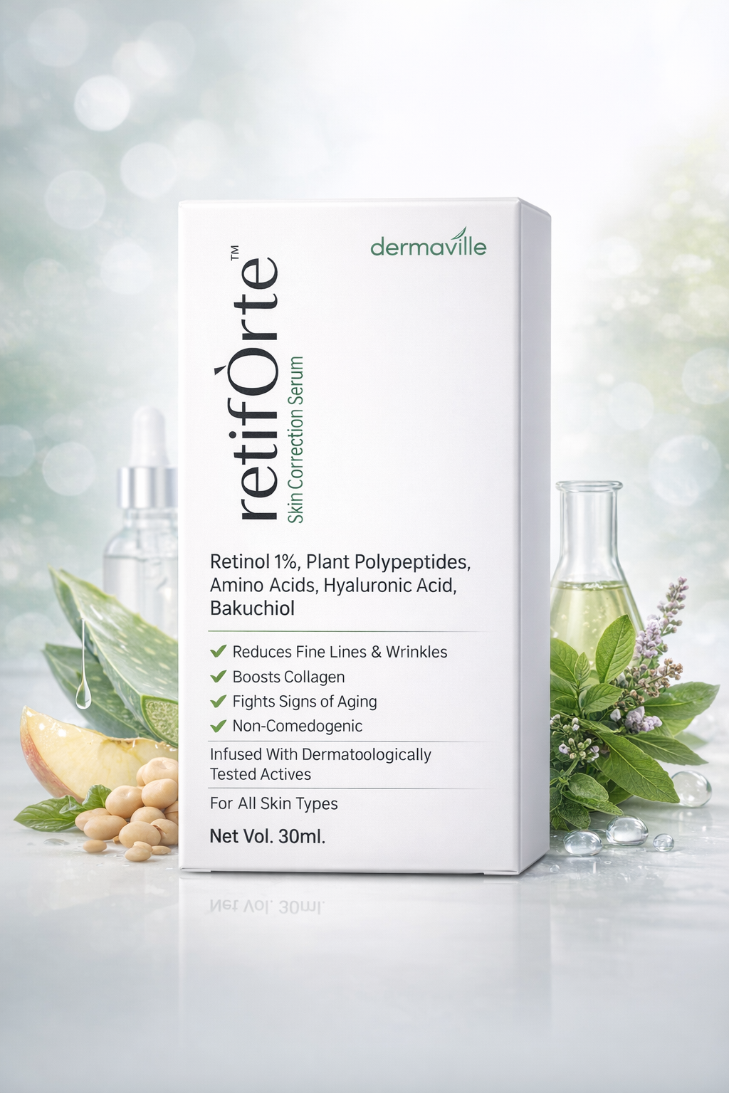retif orte™ skin correction serum – retinol, bakuchiol & peptides (30ml)