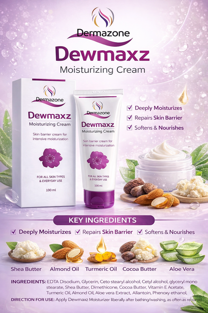 Dewmaxz Moisturizing Cream – For All Skin Types – 100 ml