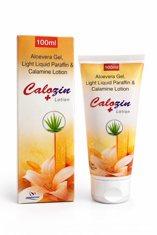 Calogin Lotion – Aloe Vera, Calamine & Liquid Paraffin Soothing Skin Lotion (100ml)