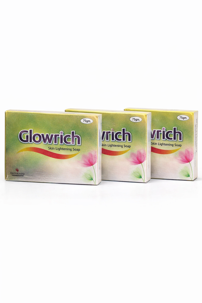 Glowrich Skin Lightening Soap with Mushroom, Pea & Olive Extracts – 75g