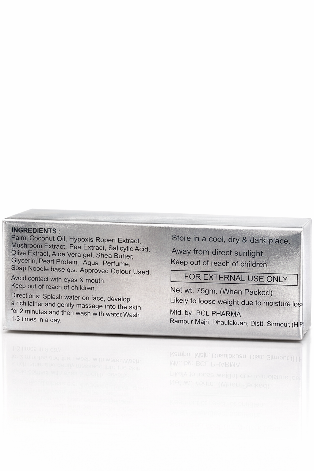 glowrich skin lightening soap with mushroom, pea & olive extracts – 75g