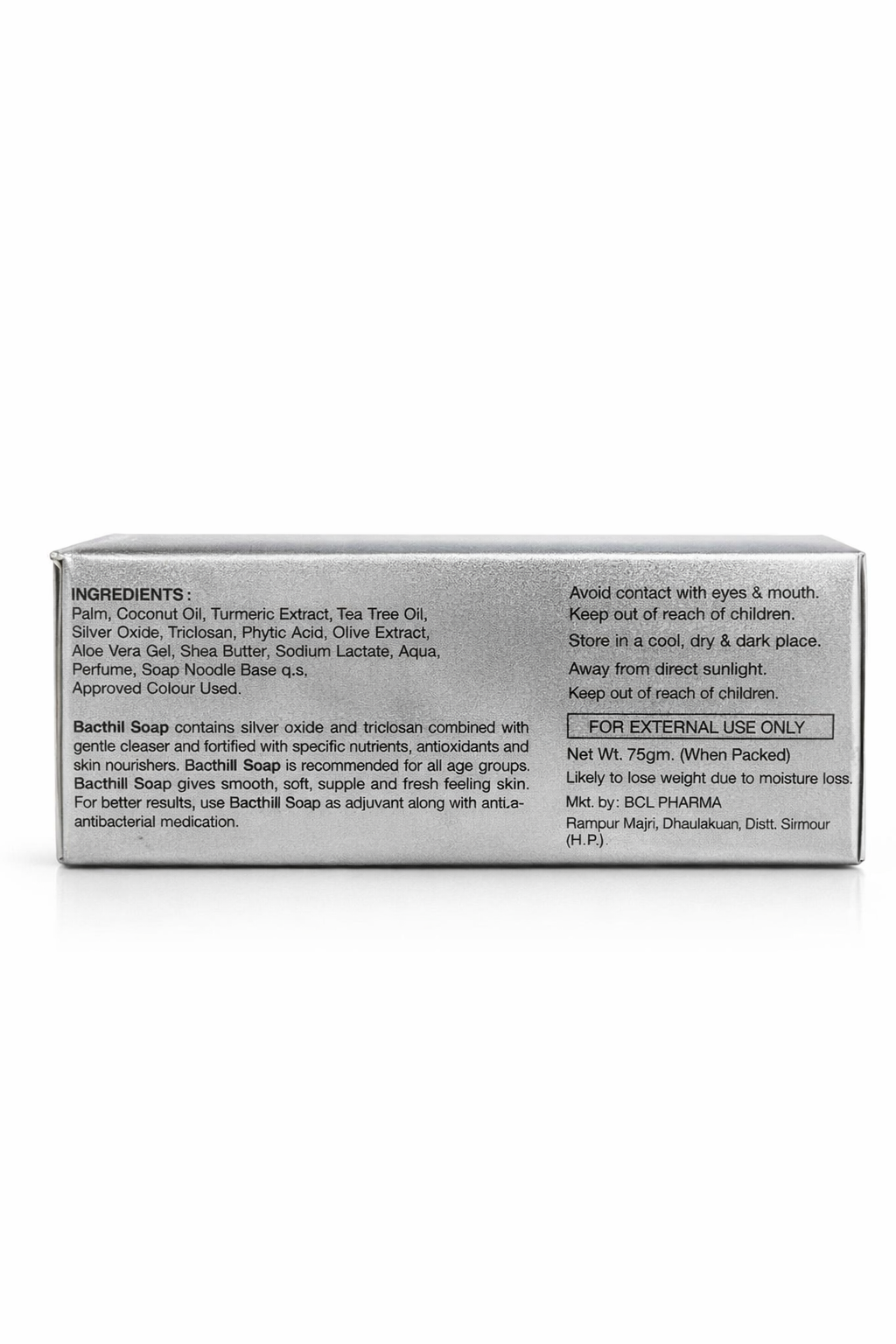 bactnil soap – 75g | germ protection with silver oxide, triclosan & shea butter