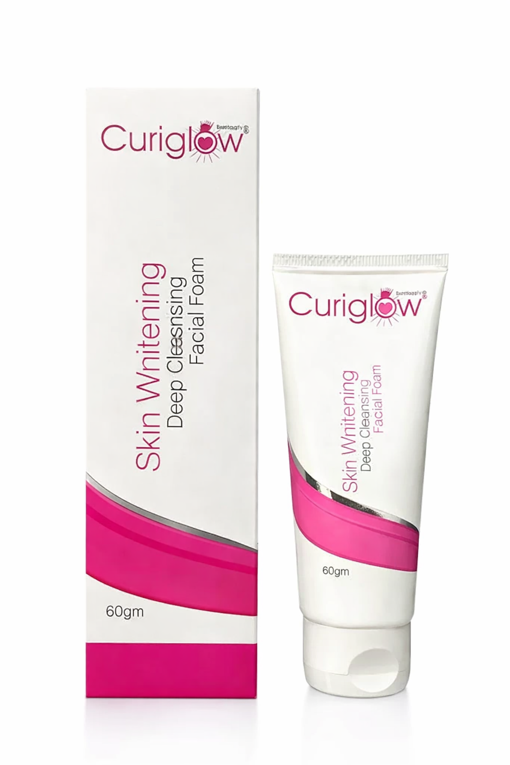 curiglow skin whitening deep cleansing facial foam – 60 gm | paraben free