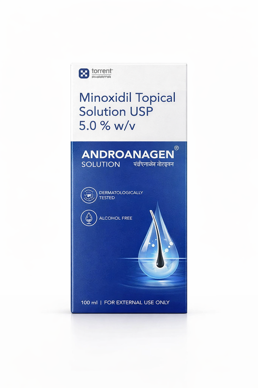 ANDROANAGEN Solution – Minoxidil Topical Solution USP 5% for Hair Regrowth (100 ml)
