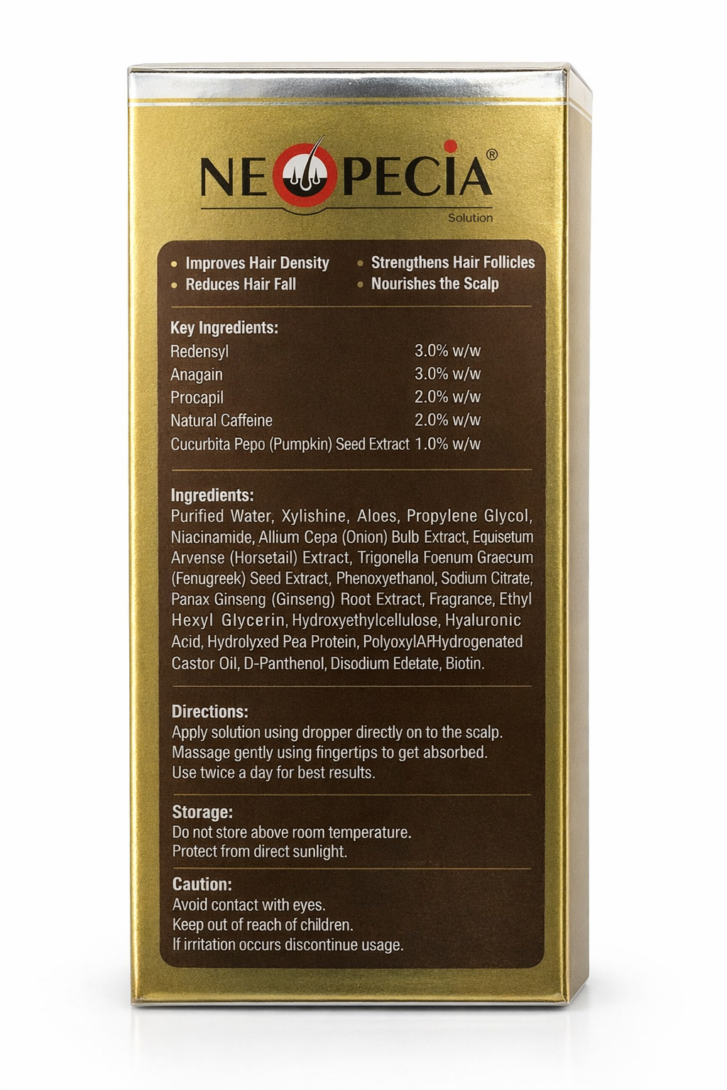 neopecia hair growth serum – enriched with redensyl, anagain, procapil, natural caffeine & biotin – 45ml