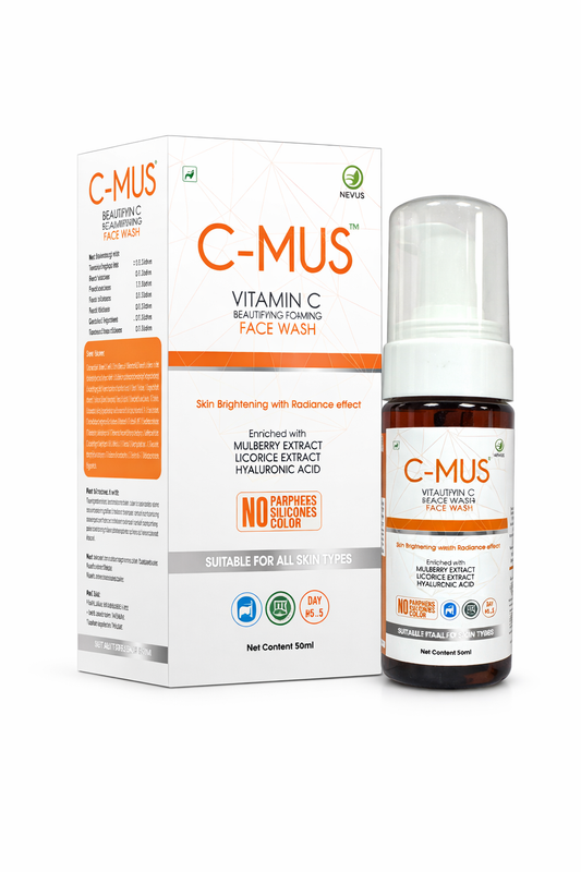 C-MUS Vitamin C Beautifying Foaming Face Wash | Radiant Skin | Sulphate & Paraben Free |