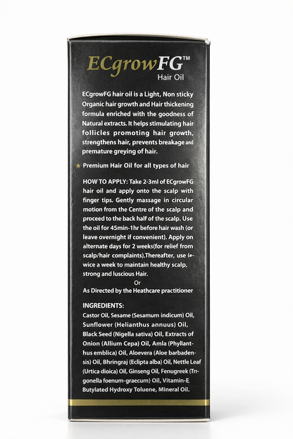 EcgrowEG Hair Oil – Hair Growth & Anti-Hair Fall Oil with Natural Botanical Extracts (100ml)