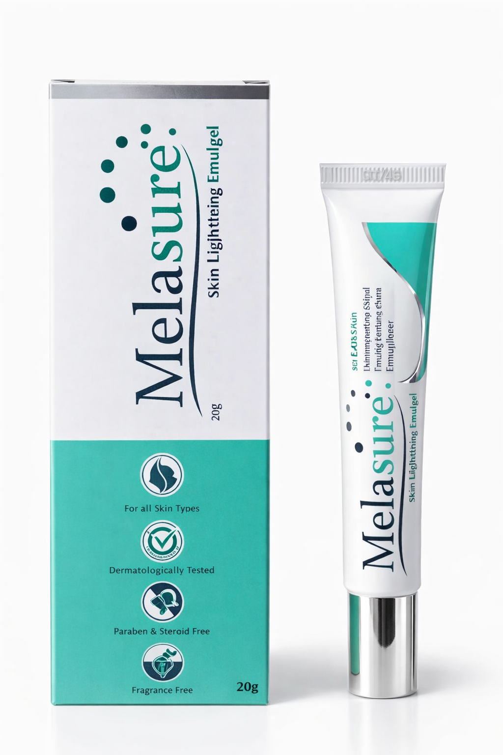 melasure skin lightening emulgel 20g | brightening & even tone cream | dermatologically tested, fragrance free