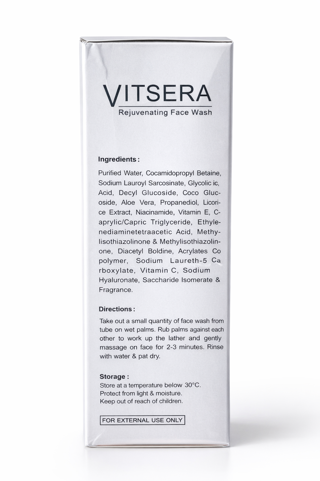 vitsera rejuvenating face wash 100ml – vitamin c & hyaluronic acid for glowing skin