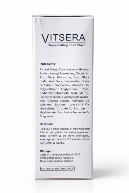 Vitsera Rejuvenating Face Wash 100ml – Vitamin C & Hyaluronic Acid for Glowing Skin
