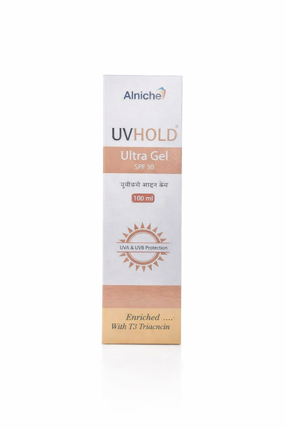 UVHOLD ULTRA GEL SPF 30 (100ml)  Broad Spectrum UVA & UVB Protection | Sweat-Proof | Non-Greasy | Dermatologist Recommended