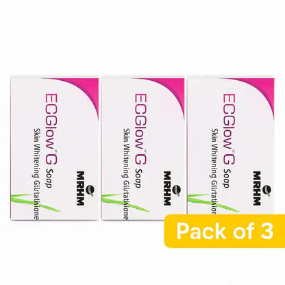 ECGlow™G Soap (Pack Of -3) with Glutathione | Enriched with Papaya, Aloe Vera & Mushroom Extract – 75g