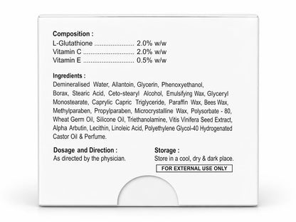 Ultra Wyte Facial Cream L-Glutathione, Vitamin C, Vitamin E, SPF 15 24 hr Moisturizing Effect | 50g