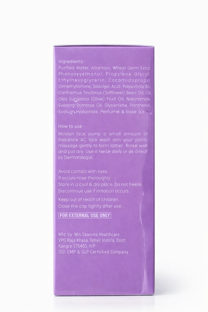 Radishine AC Face Cleanser – With Niacinamide, Hyaluronic Acid & Salsphere Technology – 100ml