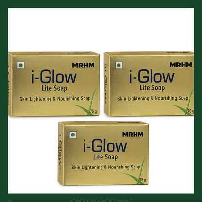 i-Glow Lite Skin Lightening & Nourishing Soap(Pack Of - 3) | With Papaya, Aloe Vera & Mushroom Extract | For Smooth, Even-Toned Skin – 75g