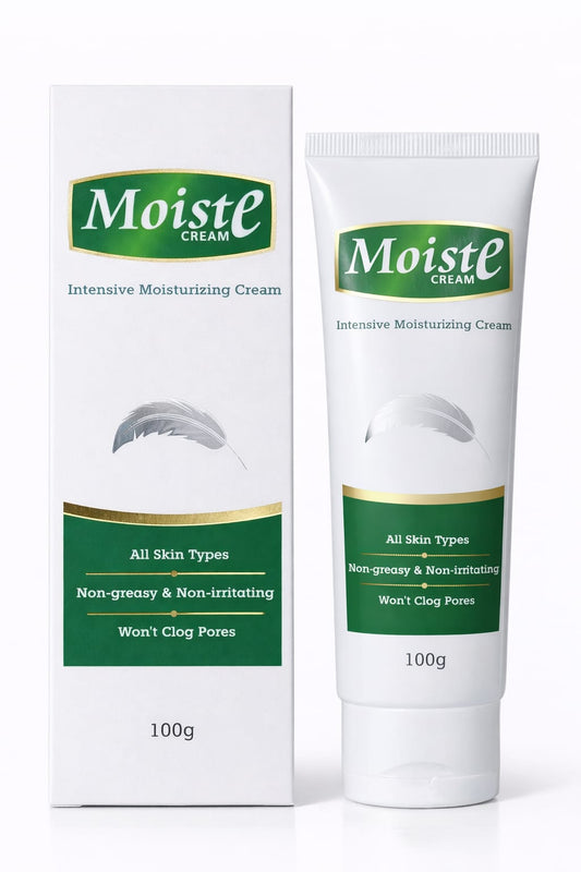 Moiste Intensive Moisturizing Cream | Non-Greasy Hydration for All Skin Types | Non-Comedogenic | 100g
