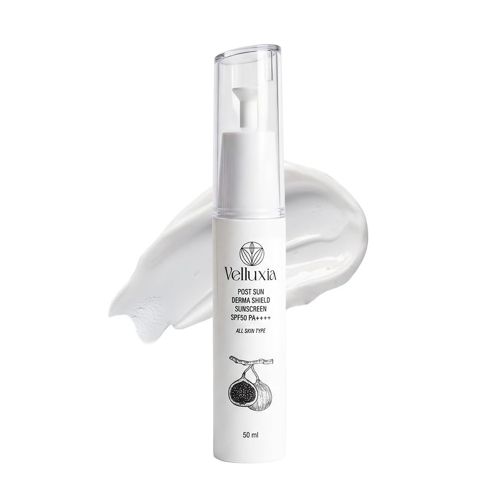 post sun derma shield sunscreen spf 50 pa++++ with hyaluronic complex & vitamin e – 50 ml