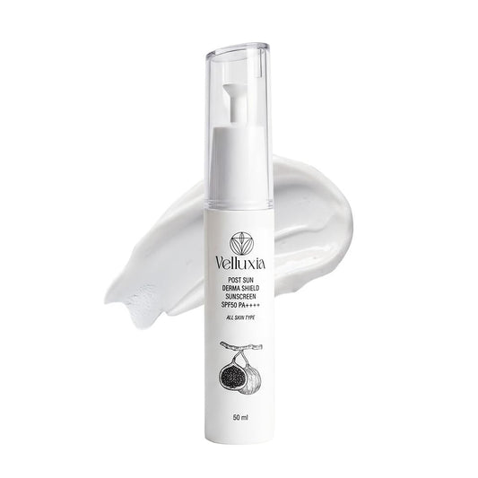 Post Sun Derma Shield Sunscreen SPF 50 PA++++ with Hyaluronic Complex & Vitamin E – 50 ml