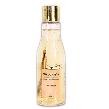 TRIKOCARE-H Hair Fall Control Shampoo with Balsamic-Vetiveria & Aloe Vera – 200ml | pH Balanced & Paraben-Free