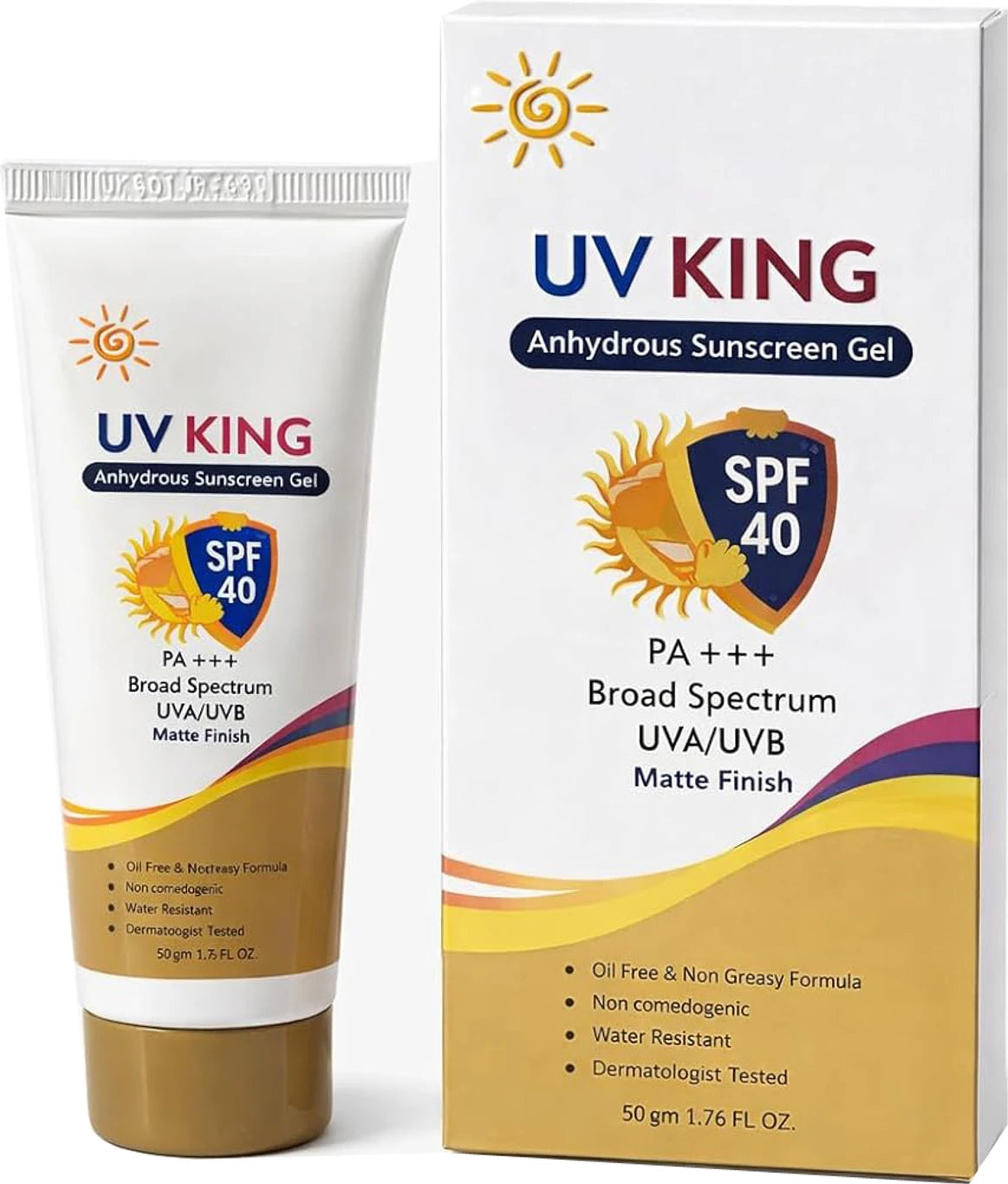 uv king broad spectrum anhydrous sunscreen gel spf 40 | pa+++