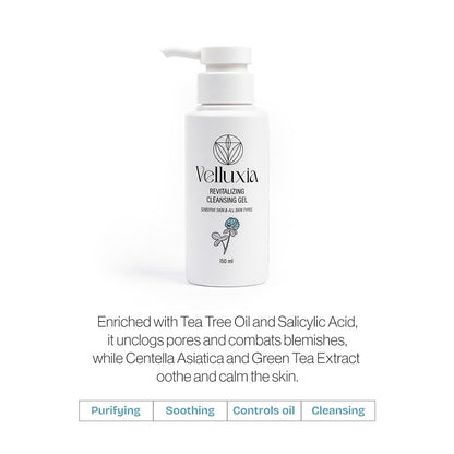 Revitalizing Cleansing Gel with Tea Tree, Salicylic Acid & Centella for Clear, Balanced Skin – 150 ml