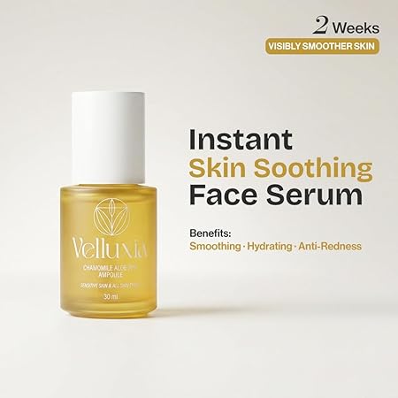 chamomile aloe 70% ampoule face serum for sensitive skin, hydration & redness care – 30 ml