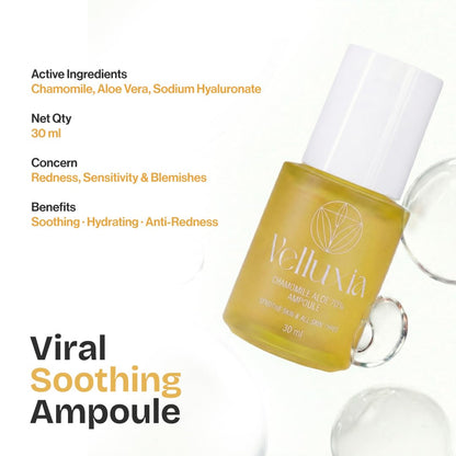 Chamomile Aloe 70% Ampoule Face Serum for Sensitive Skin, Hydration & Redness Care – 30 ml