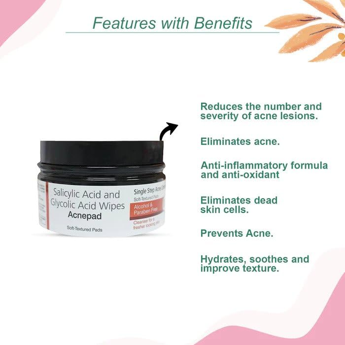 acnepad – salicylic acid & glycolic acid wipes 
