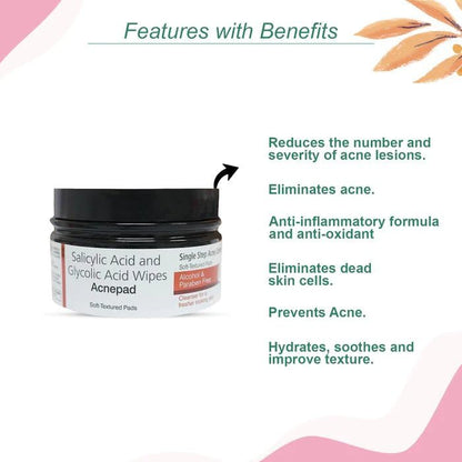 Acnepad – Salicylic Acid & Glycolic Acid Wipes 
