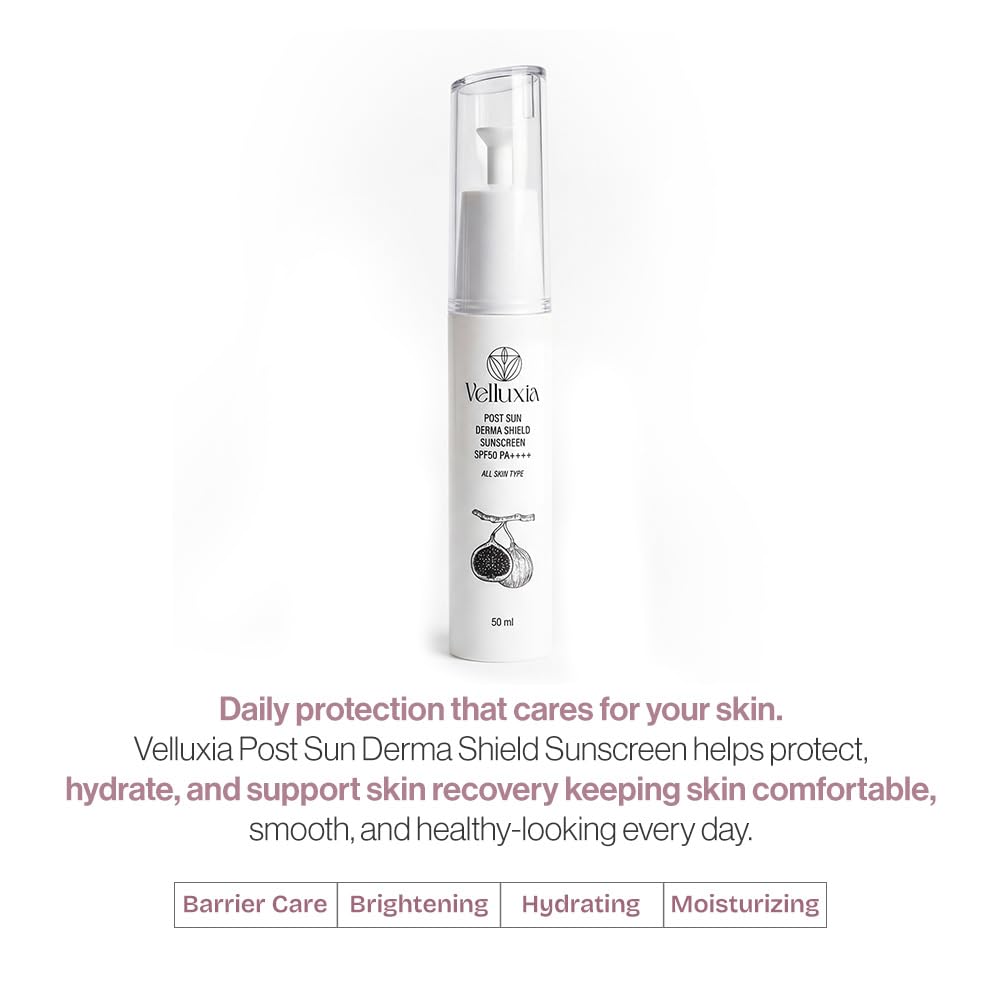 post sun derma shield sunscreen spf 50 pa++++ with hyaluronic complex & vitamin e – 50 ml
