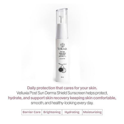 Post Sun Derma Shield Sunscreen SPF 50 PA++++ with Hyaluronic Complex & Vitamin E – 50 ml