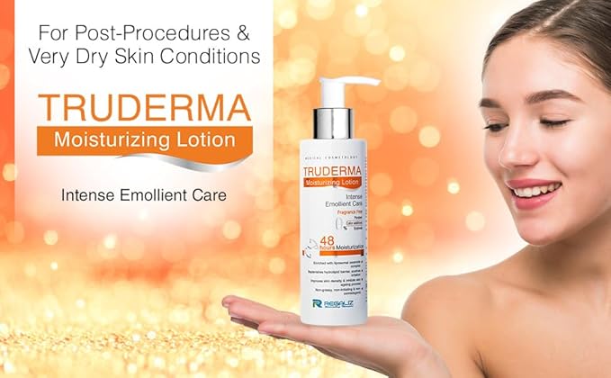truderma moisturizing lotion | intense emollient care | 48-hour hydration | ceramide complex | fragrance-free | 50ml