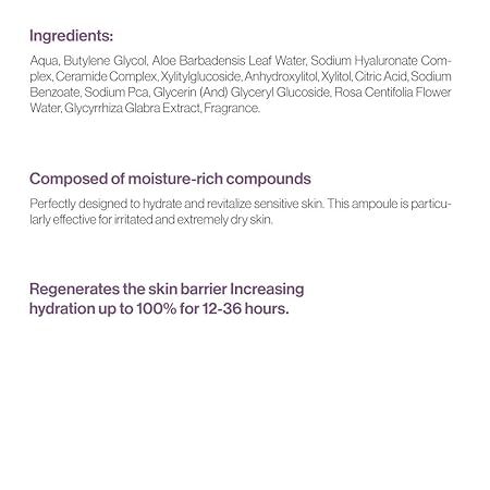 hycera 70% ampoule face serum with hyaluronic complex & ceramides for barrier repair & deep hydration – 30 ml