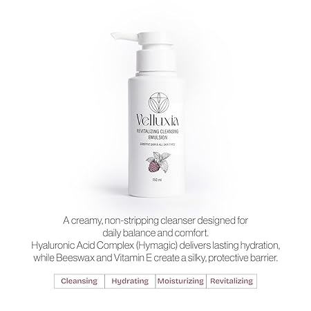 revitalizing cleansing emulsion with hyaluronic acid complex & vitamin e for soft, hydrated skin – 150 ml