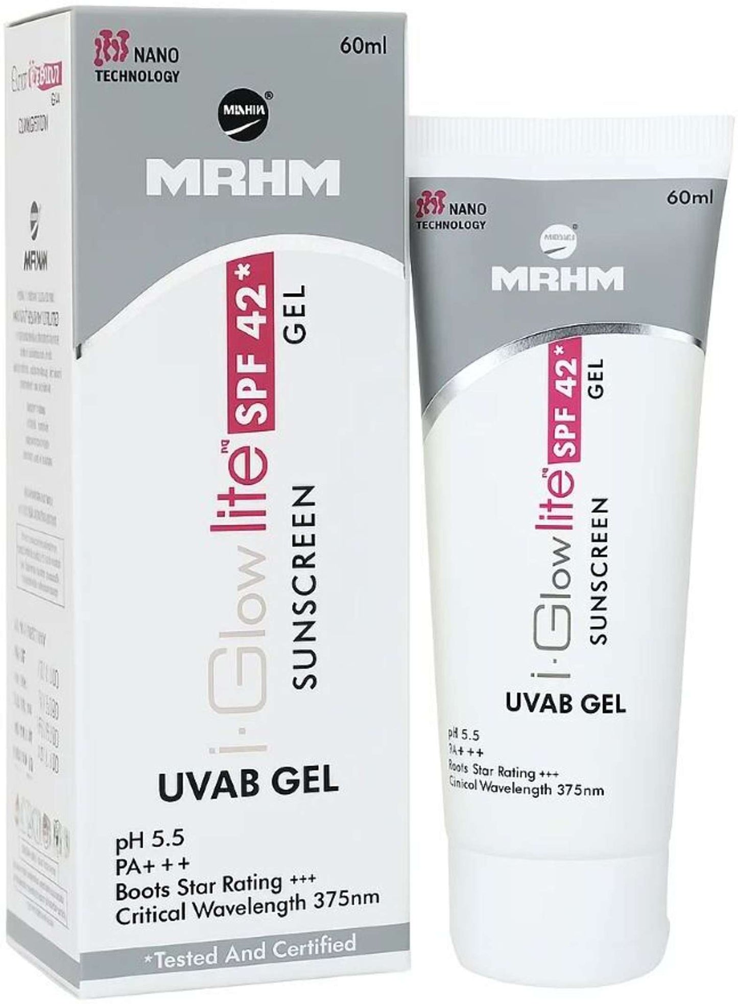 i-glow lite sunscreen gel spf 42 | broad spectrum pa+++ | nano technology | 60ml