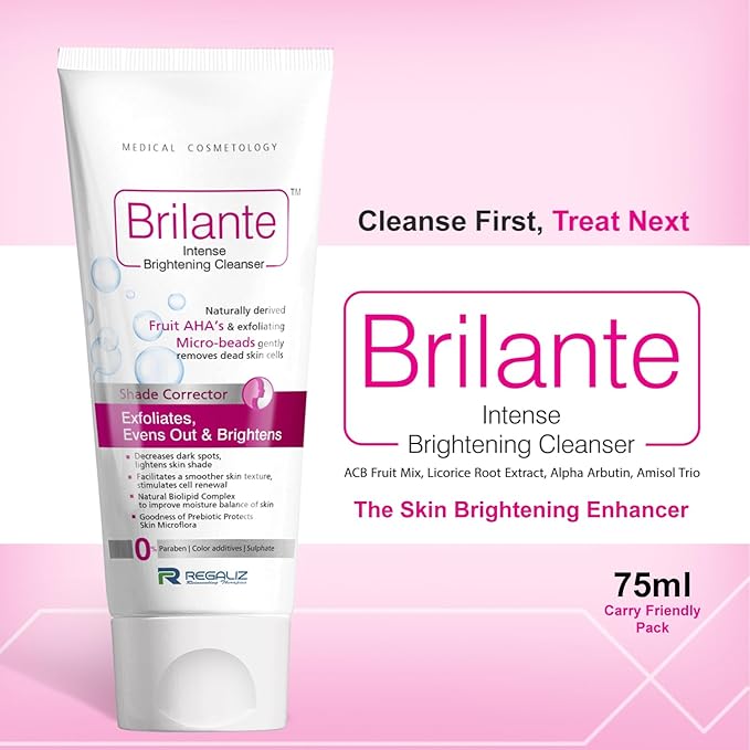 Brilante Intense Brightening Cleanser – Gentle Exfoliation with Fruit AHAs & Micro-beads