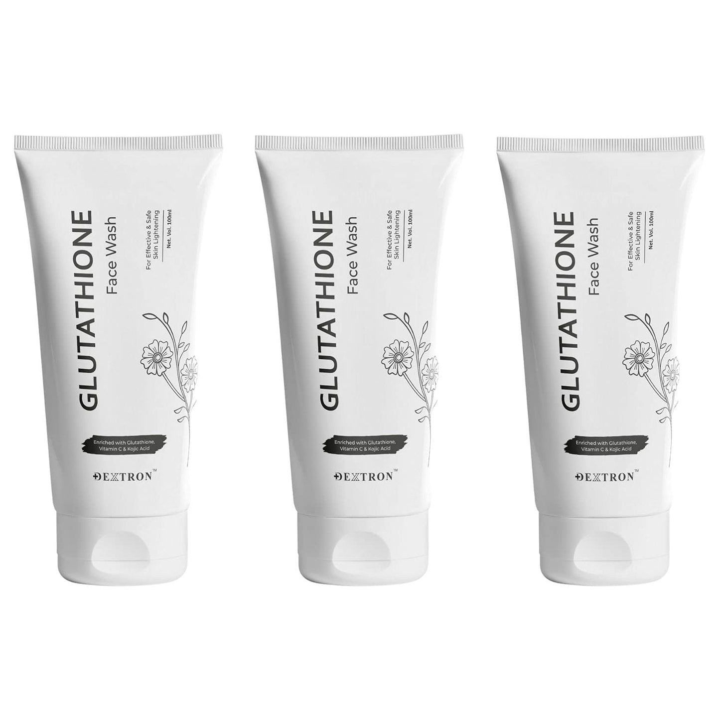 glutathione face wash – enriched with glutathione, kojic acid, vitamin c, aloe vera & mulberry extract – 100ml