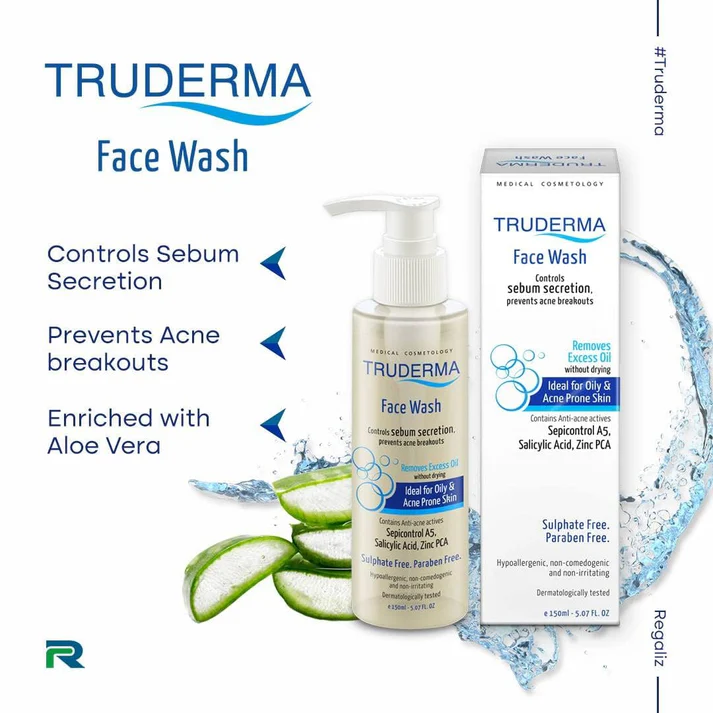 Truderma Face Wash | Sebum Control & Anti-Acne | Sulphate-Free | 250ml