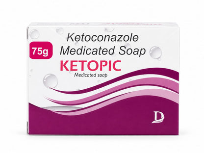 KETOPIC Ketoconazole Medicated Soap 75g X 3 for Daily Skin Hygiene & Cleansing