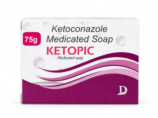KETOPIC Ketoconazole Medicated Soap 75g X 3 for Daily Skin Hygiene & Cleansing