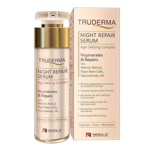 Truderma Night Repair Serum | Age Defying Complex | Retinol, Revivyl, Stem Cells, Niacinamide & HA | 50ml