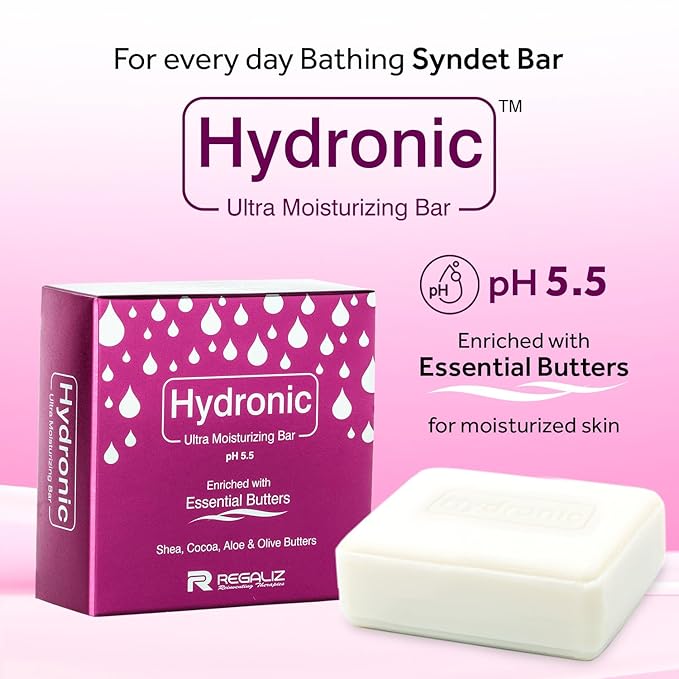 hydronic ultra moisturizing bar (3 pack) – ph 5.5 with cocoa, shea, aloe & olive butters