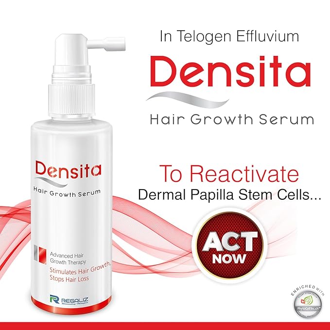 Densita Hair Growth Serum with Redensyl, Apple Stem Cells & Keravis | Advanced Hair Regrowth Therapy | 60ml with Spray Pump