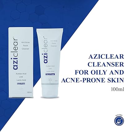 Aziclear Anti-Acne Facial Cleanser – SLS-Free, Deep Pore Clarifying Face Wash (100ml)