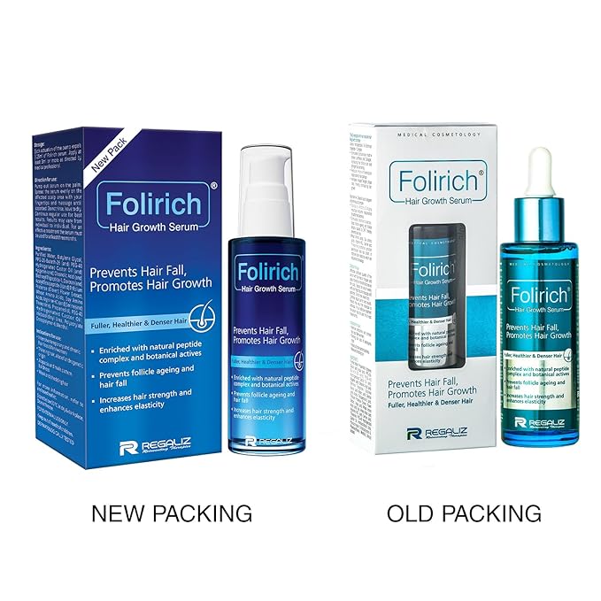 folirich hair growth serum | with peptides, biochanin a & botanical extracts | prevents hair fall | promotes hair growth | 125ml | alcohol-free | dermatologically tested