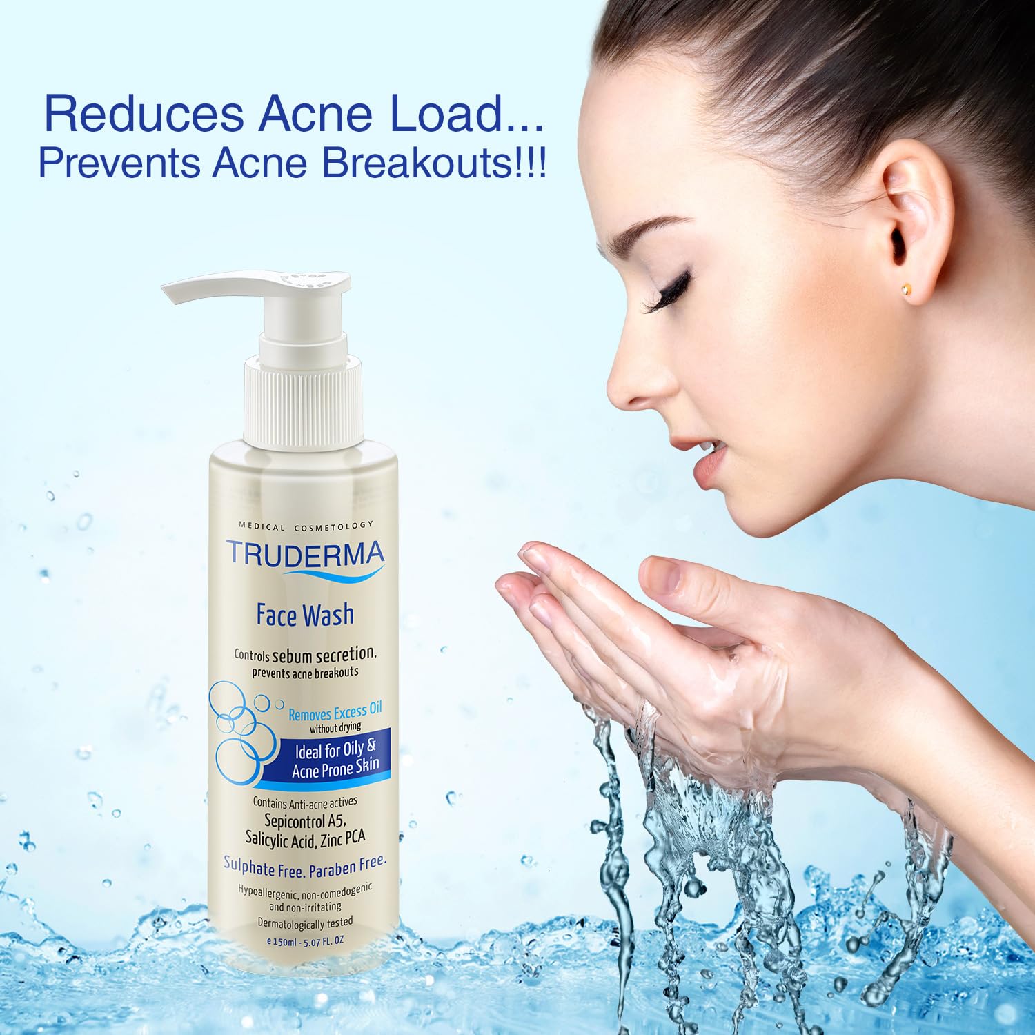 Truderma Face Wash | Sebum Control & Anti-Acne | Sulphate-Free | 250ml